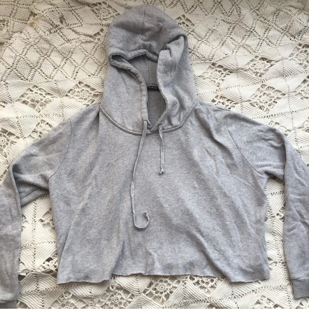 brandy melville grey cropped hoodie